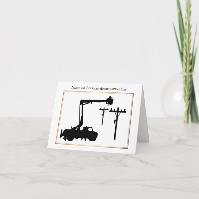 Lineman Appreciation Day Silhouette Customize Card (Front)