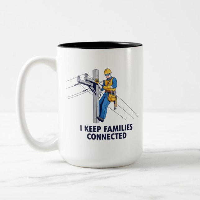 Lineman Community Hero Two-Tone Coffee Mug (Left)