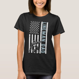 Lineman Dad US Flag Football Dad Football Player F T-Shirt