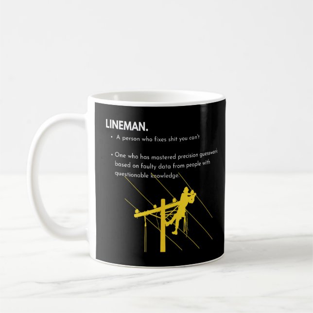 Lineman Definition with Pole Climber for Linemen S Coffee Mug (Left)
