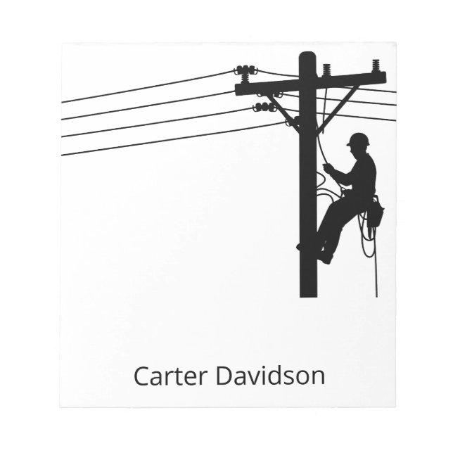 Lineman Electric Utility Journeyman Gift Notepad (Front)