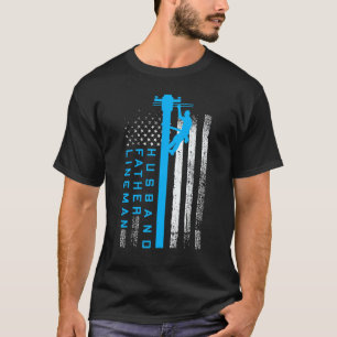Lineman Fathers Day Tshirt Electric Cable Lineman 