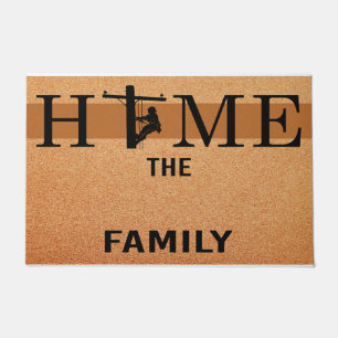 Lineman Home Doormat, Personalized Lineman Family Doormat