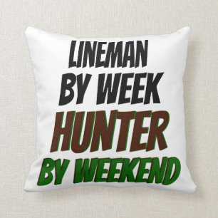 Lineman Hunter Throw Pillow