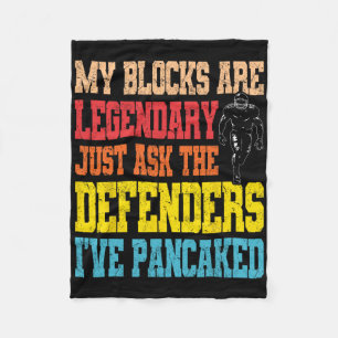 Lineman Legendary Pancake Blocks Funny Football Pl Fleece Blanket
