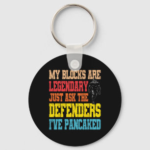 Lineman Legendary Pancake Blocks Funny Football Pl Keychain