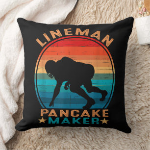 Lineman Pancake Maker - American Football Throw Pillow