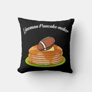 Lineman Pancake maker Football  Throw Pillow