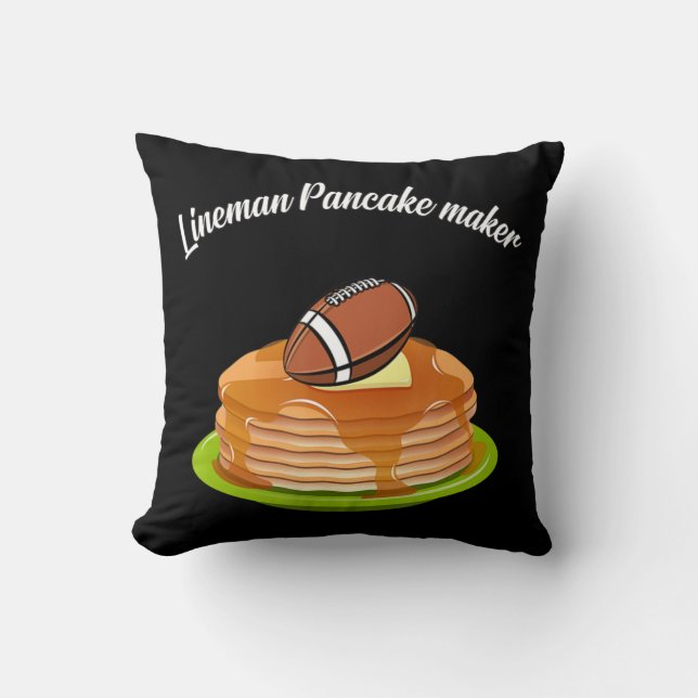 Lineman Pancake maker Football  Throw Pillow (Front)