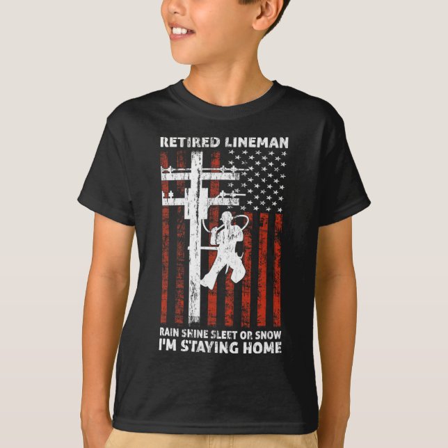 Lineman Retirement 4th Of July Funny Novelty Man W T-Shirt (Front)