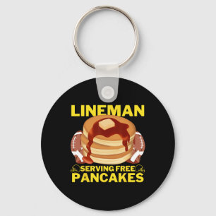Lineman Serving Pancakes Football Lineman Keychain