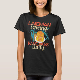 Lineman Serving Pancakes Funny Football Player T-Shirt