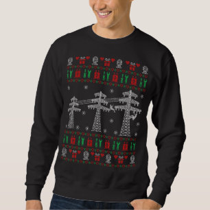 Lineman Ugly Christmas Sweater For Electrician