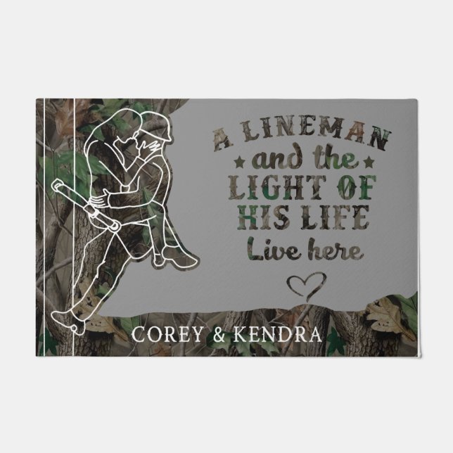 Lineman's Gift, Housewarming Gift, Home Decor Doormat (Front)