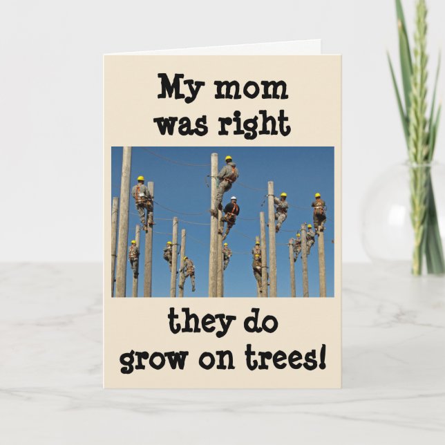 Linemen Grow on Trees Card (Front)