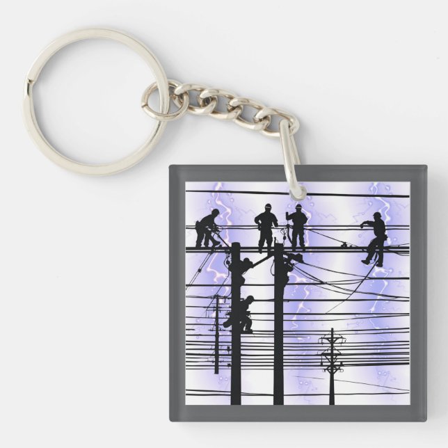 Linemen Over Texas Graphic  Keychain (Front)