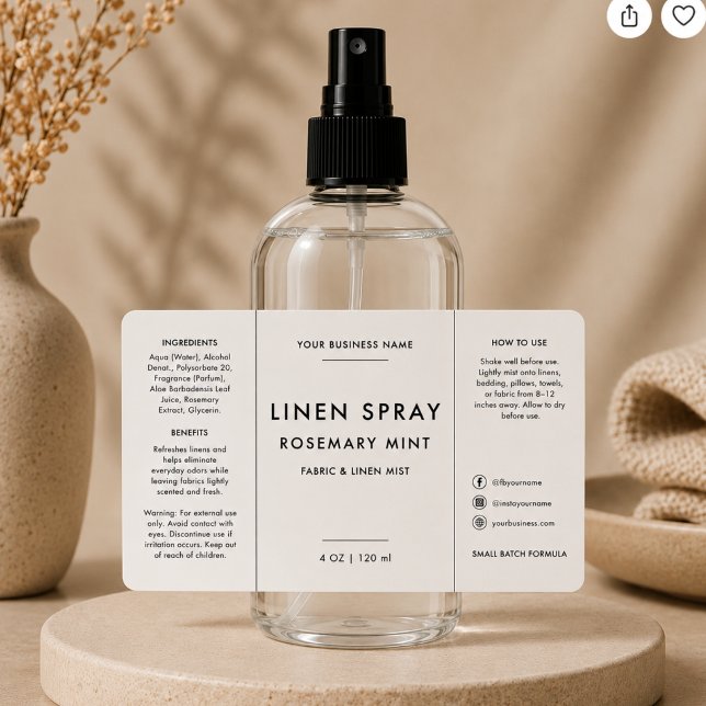 Linen 4oz Spray Bottle Label (Creator Uploaded)