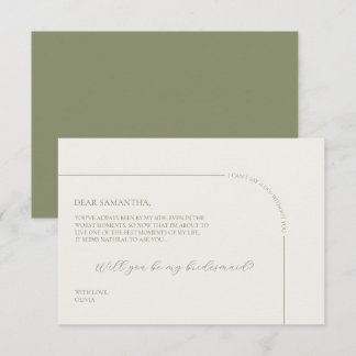 Linen Arch Minimalist Bridesmaid Proposal Card