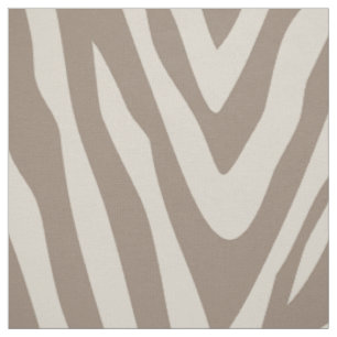 Linen Beige and Mocha Zebra Print Large Scale Fabric