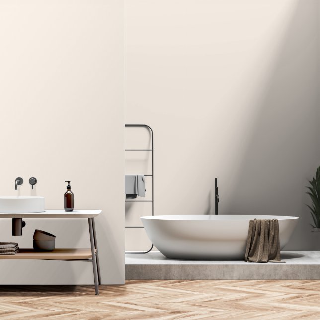 Linen Beige Brown Light Shade Modern Minimal Cool Wallpaper (Bathroom)