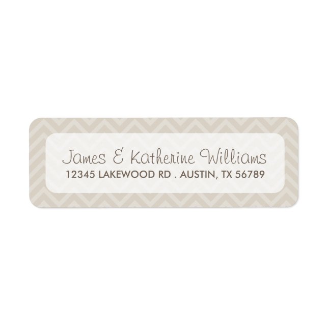 Linen Beige Chevron Stripes Modern Wedding (Front)