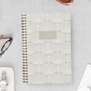 Linen Beige   Deco Fans Personalized Notebook