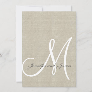 Linen beige Faire-part de mariage russe