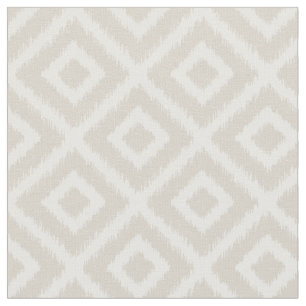 Linen Beige Ikat Diamonds Fabric