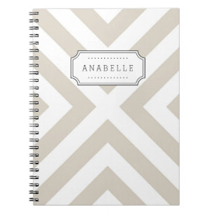 Linen Beige Mod X Chevron Monogram Notebook
