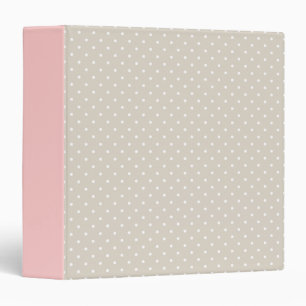 Linen Beige & Pink Cute Tiny Polka Dots Binder
