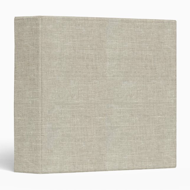 Linen beige Rustique Imprimé 3 Classeur en anneau (Devant/Côté)