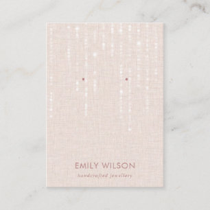 LINEN BLUSH LIGHT STRINGS STUD EARRING DISPLAY  BUSINESS CARD