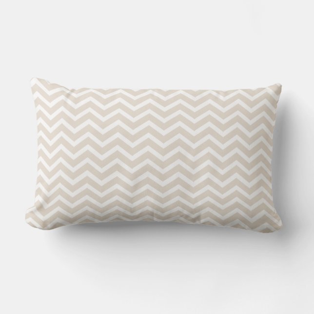 Linen Chevron Lumbar Pillow (Front)