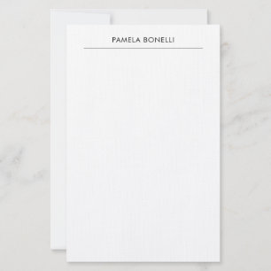 Linen Classical Minimalist Professional Plain Stationery