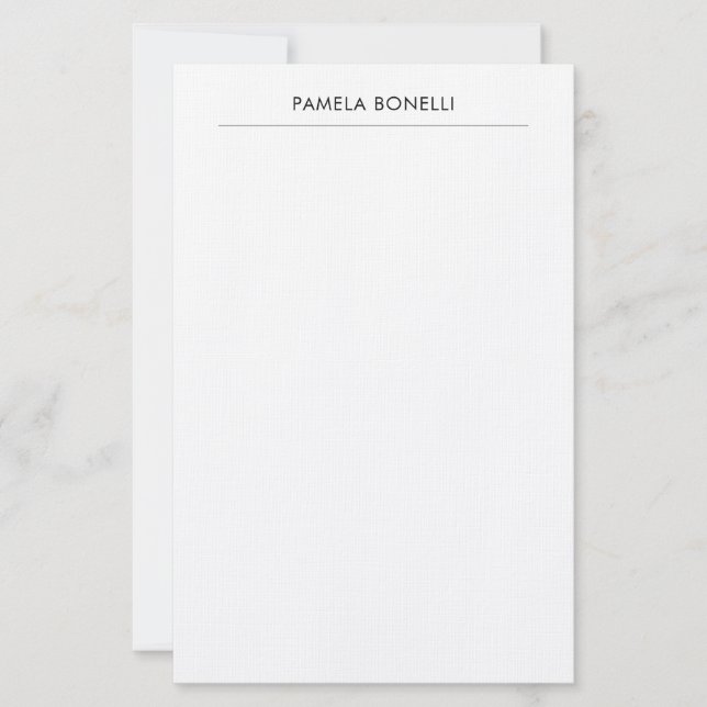 Linen Classical Minimalist Professional Plain Stationery (Front)