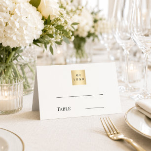 Linen cream business logo event place card