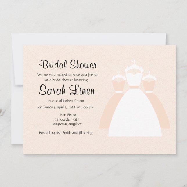 Linen Cream Custom Bridal Shower Invites (Front)
