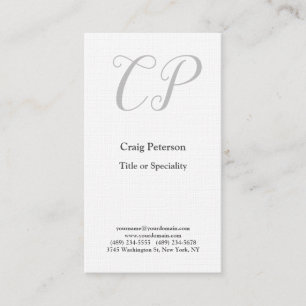 Linen Creative Monogram Modern Minimalist Business Card