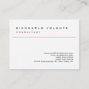 Linen Elegant Simple Plain Professional Business Card