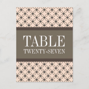 Linen Fancy Lattice Numéro de table Carte postale