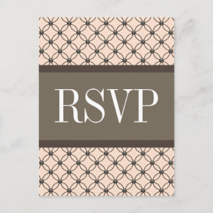 Linen Fancy Lattice RSVP Postcard