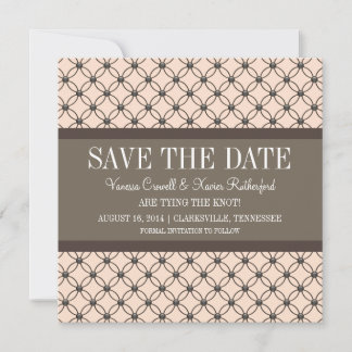 Linen Fancy Lattice Save the Date Invite