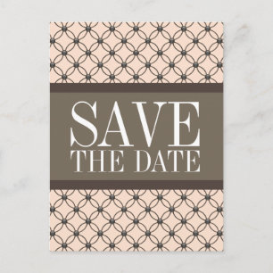 Linen Fancy Lattice Save the Date Postcard