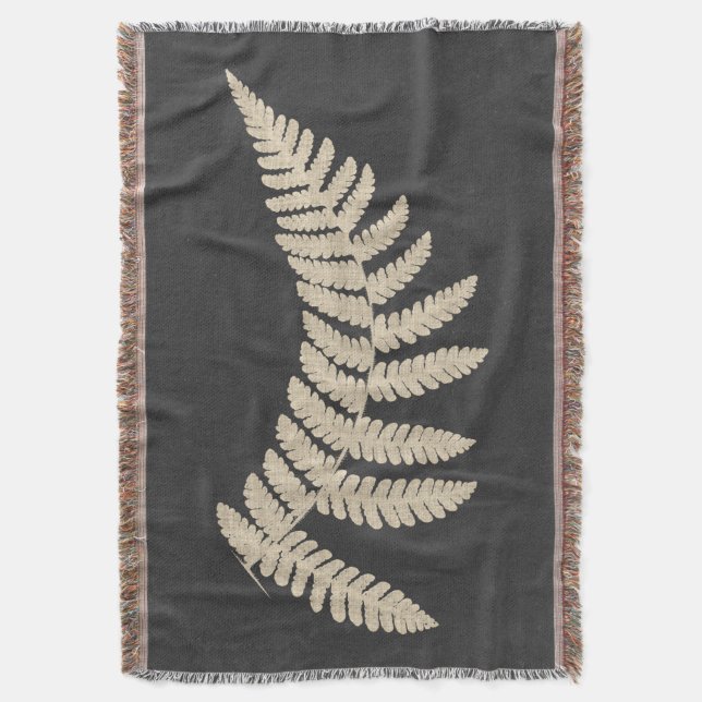 Linen Fern Throw Blanket (Front Vertical)