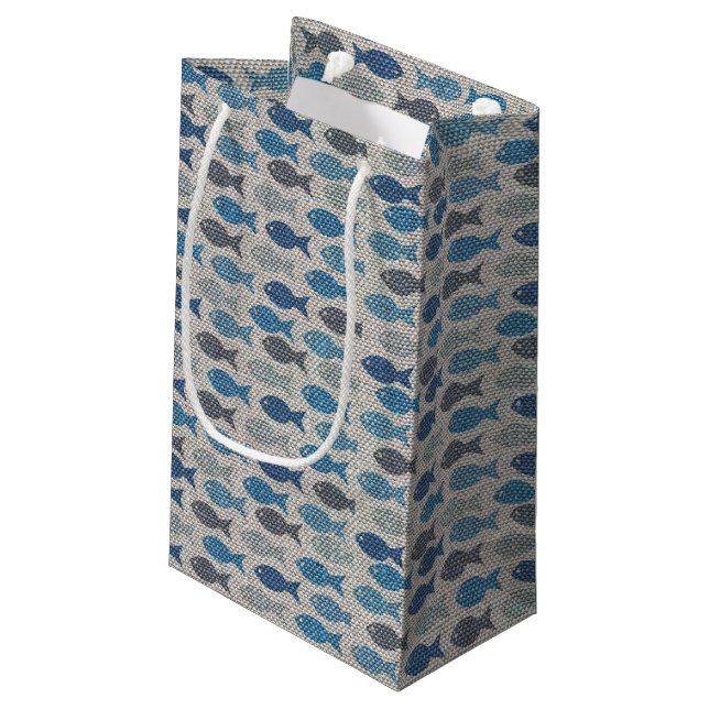 Linen Fish Small Gift Bag (Back Angled)