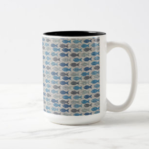 Linen Fish Two-Tone Coffee Mug