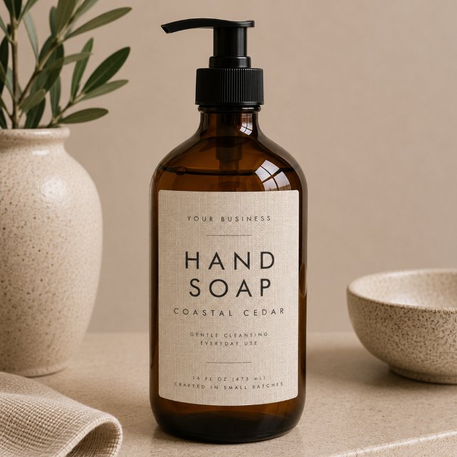 Linen Hand Soap Body Wash Label (Creator Uploaded)