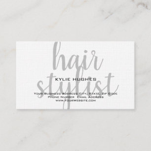 Linen Handwritten Hair Stylist Professional Business Card