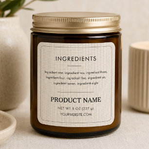 Linen Ingredients Product Minimalist Label