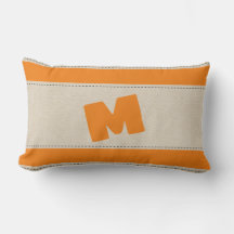 Linen Look  Stripes Add Monogram Pillow